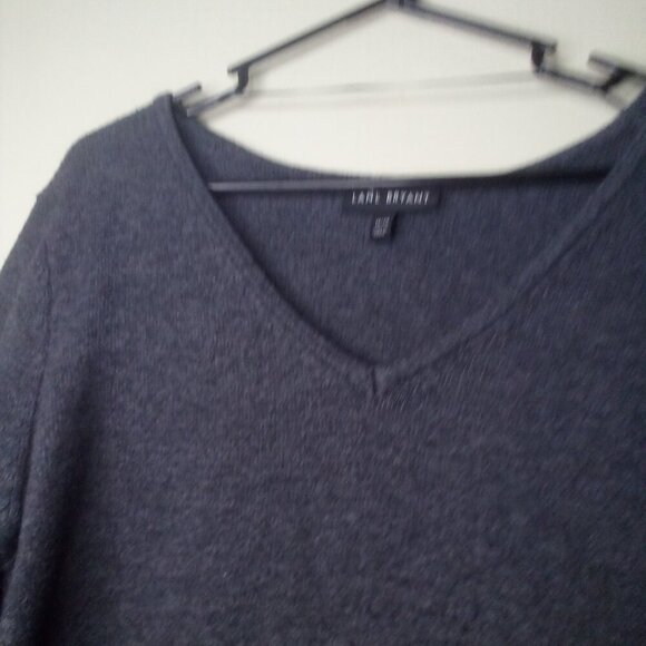 Lane Bryant Sweater Pullover 18 20 Women Long Sleeve V-Neck Gray - Picture 7 of 16